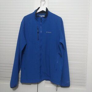Columbia Mens Full Zip‎ Jacket Blue Omniwick Water Repellant Size Large